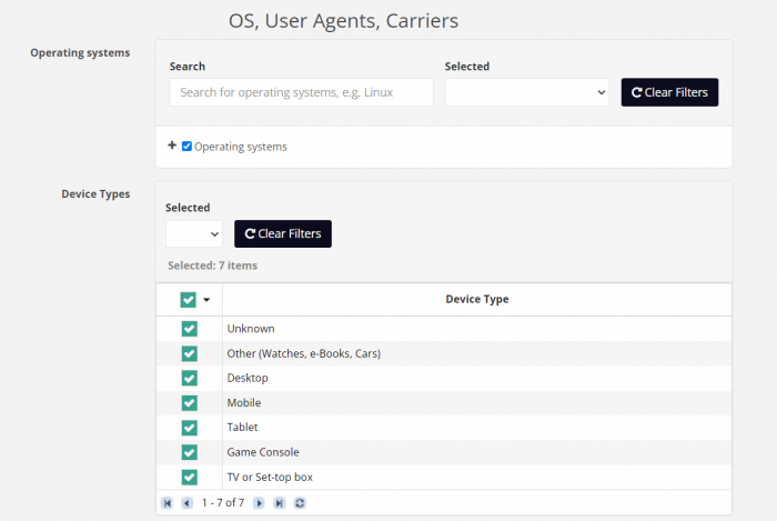 os user agents carrier